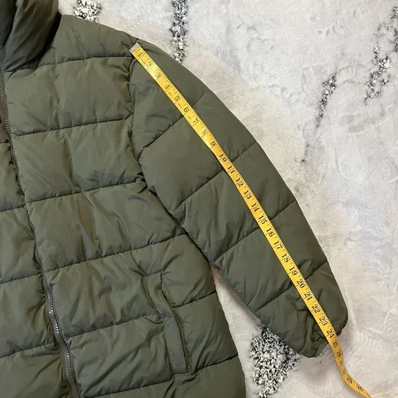 Zadig Voltaire Coat Womens Sz L Green Hooded Puffer Stand Collar Mid Length - Picture 2 of 9